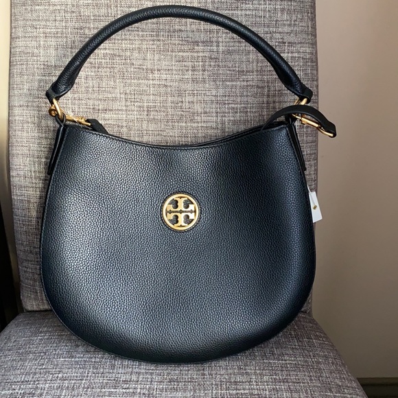 TORY BURCH CARSON SMALL LEATHER HOBO BAG - Picture 3 of 10